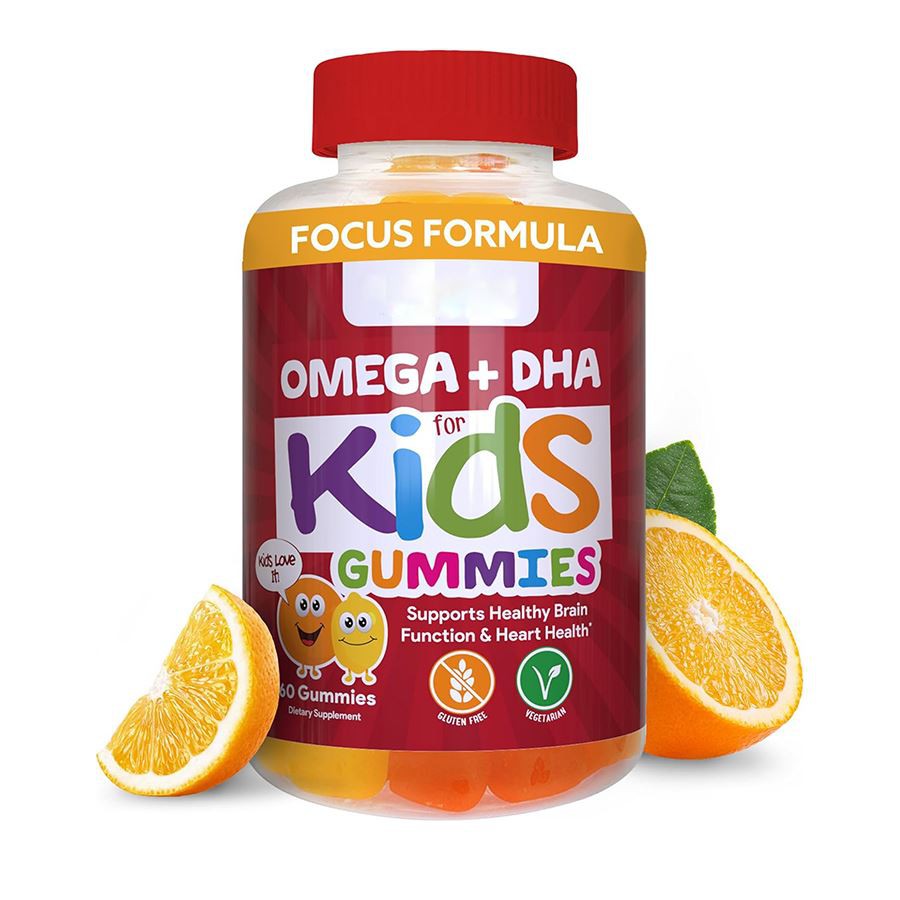 Foirmle Fócais Omega DHA do na páistí Gummies Tacaíocht Dúlra do Chroí Minds Fás