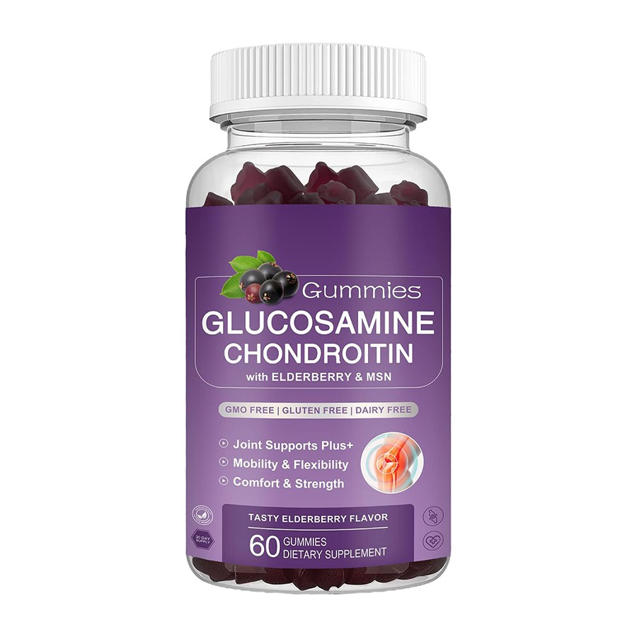 Glucosamine Chondroitin Gummies le Elderberry MSM Tacaíocht Chomhpháirteach do Stíleanna Maireachtála Gníomhach