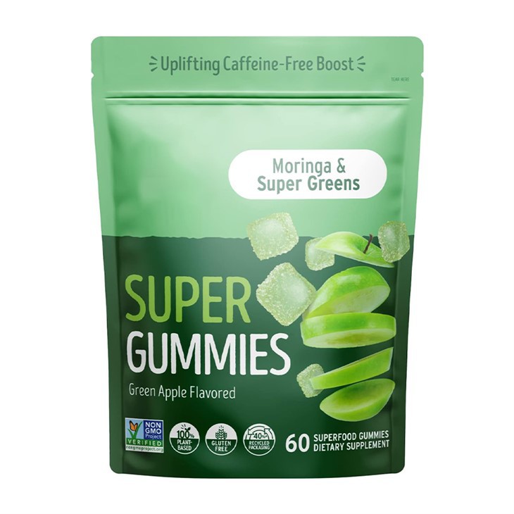 Supergummies cothaitheach - gléasra pacáilte - Gummies bunaithe le haghaidh beogachta laethúla